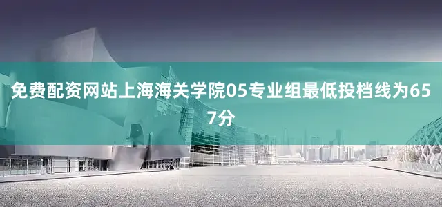 免费配资网站上海海关学院05专业组最低投档线为657分